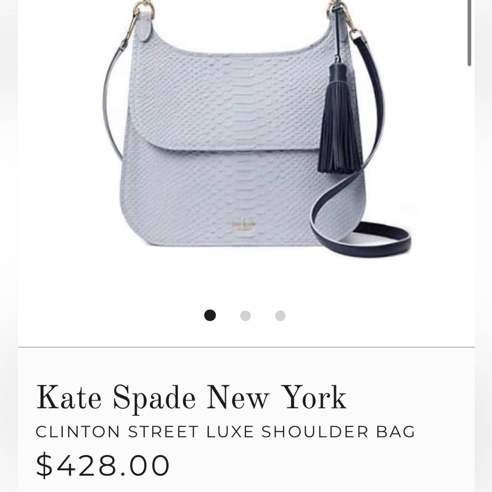 KATE SPADE Clinton Street Python Shoulder Bag with RARE wallet - Picture 9 of 12